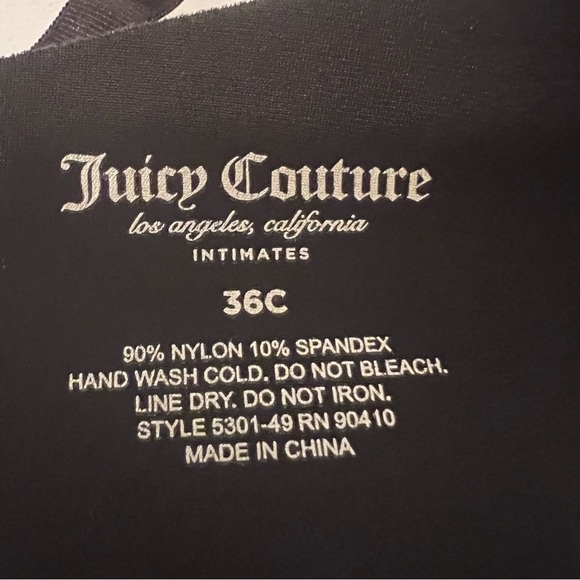 Juicy Couture Black & Pink Bra size 36C Underwire Spell Out - Picture 6 of 6